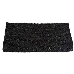 Jessica McClintock Vtg. Black Structured Evening Clutch Bag Sparkle Tweed Fabric